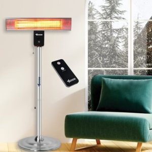 תנור חימום אינפרא אדום 2000 וואט פנים / חוץ + שלט מרחוק כולל עמוד